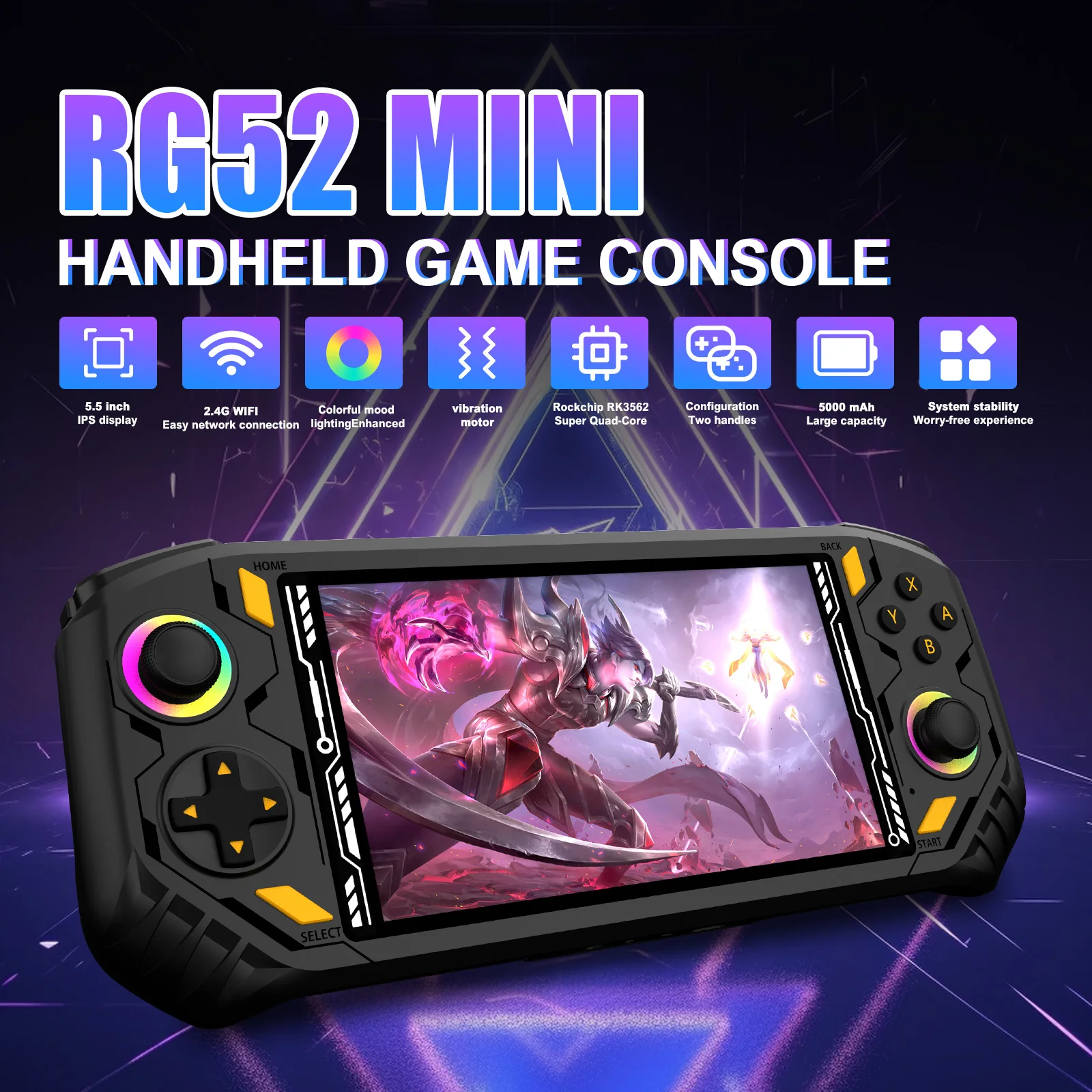 Gaming Console Minecraft - Konsol Game Genggam AISLPC RG52 MINI