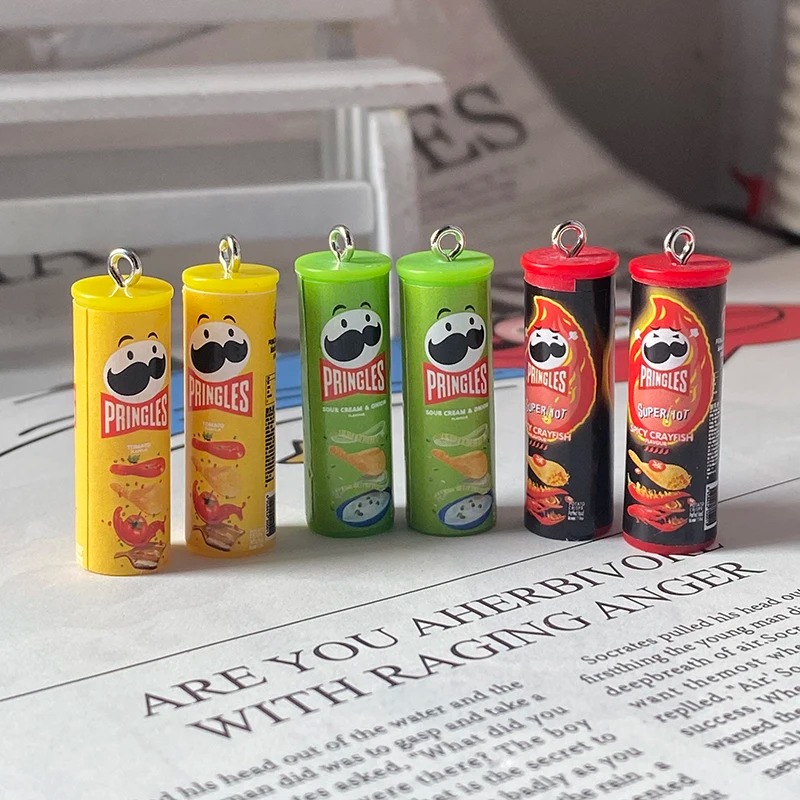Gaming Console Keychain - 10pcs Gantungan Resin Bentuk Keranjang Keripik