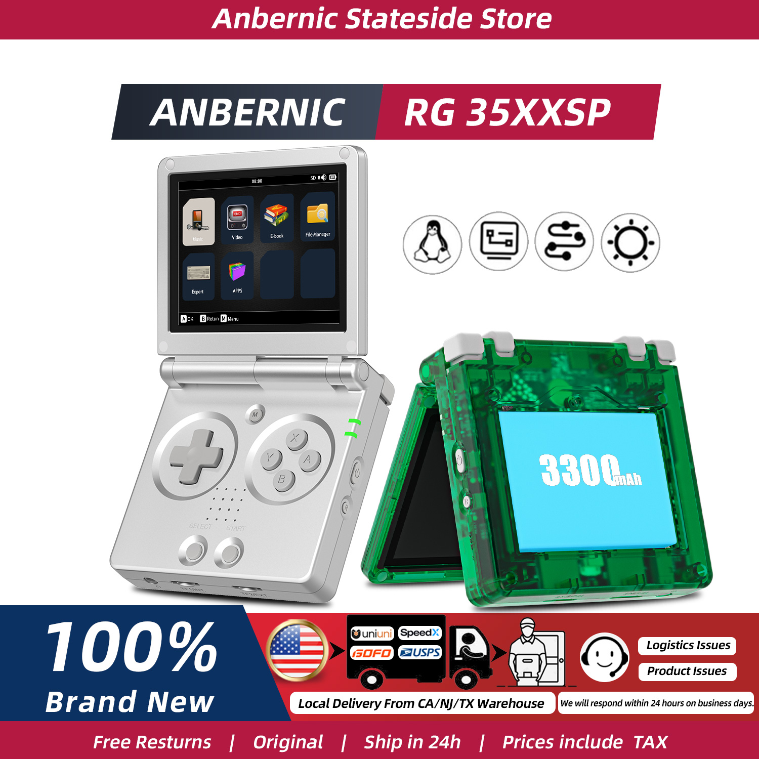 ANBERNIC RG35XXSP FILP Konsol  - Gaming Console 5 Year Old ulasan dan harga
