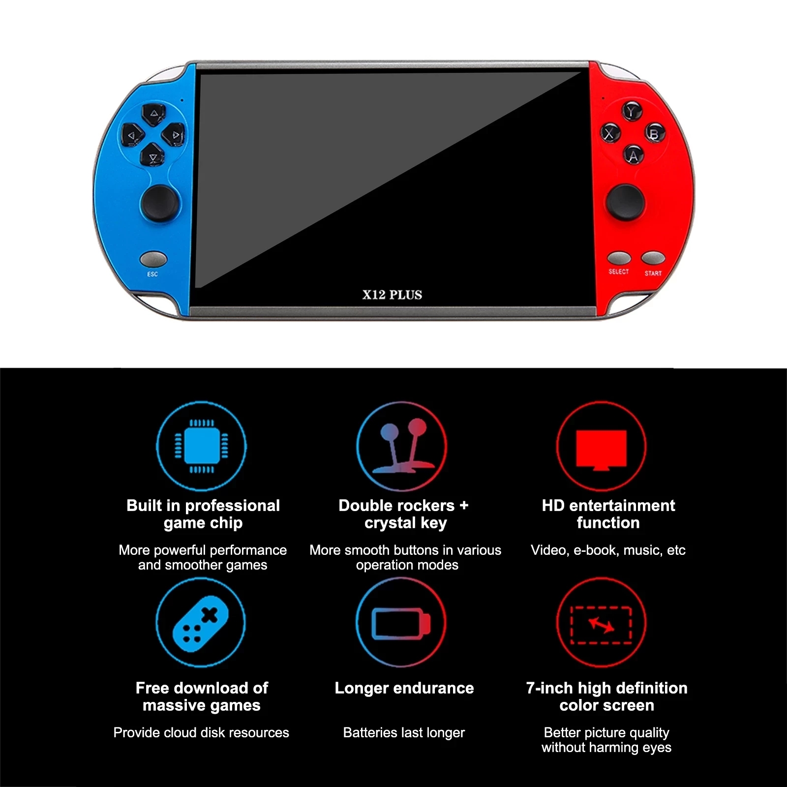 X7/X7 Plus/X12 Plus 4.3 ''/5.1 - Gaming Console G90 ulasan dan harga